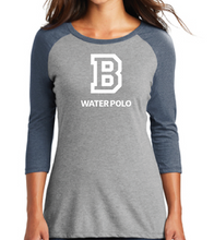 Load image into Gallery viewer, Women&#39;s Tri-Blend 3/4-Raglan Sleeve Shirt - WATER POLO