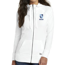 Load image into Gallery viewer, New Era® Women&#39;s Sueded Cotton Blend Full-Zip Hoodie - SOCCER